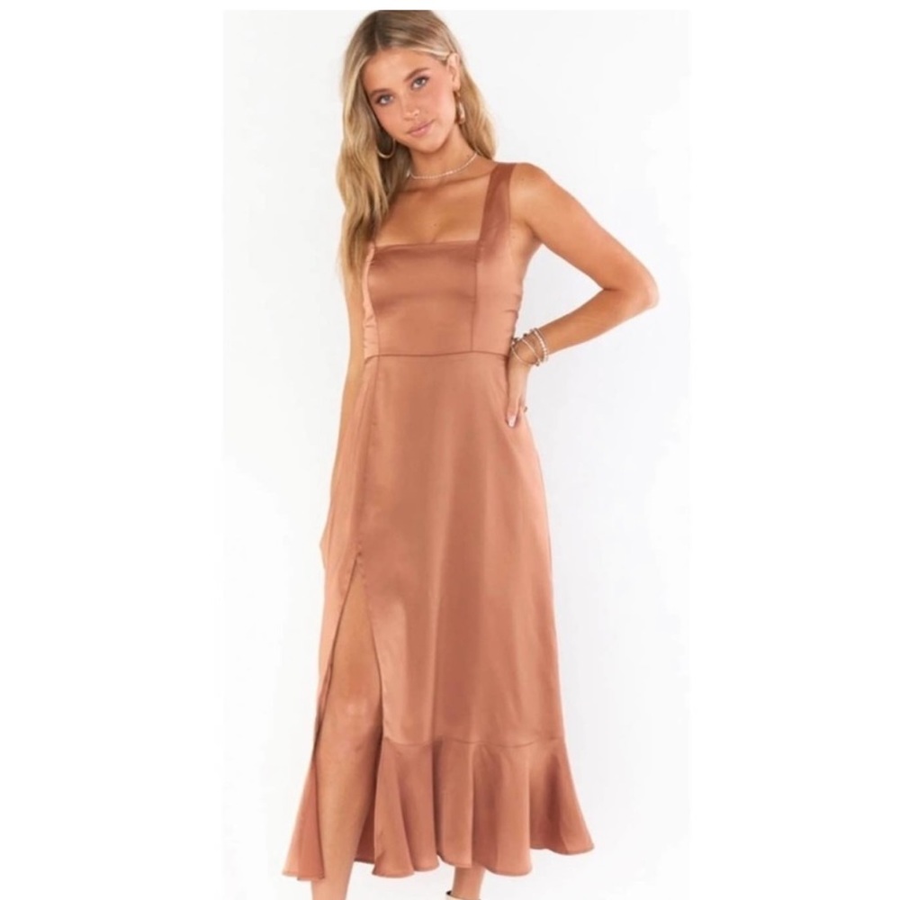 Show Me Your MuMu Copper Luxe Satin Dress